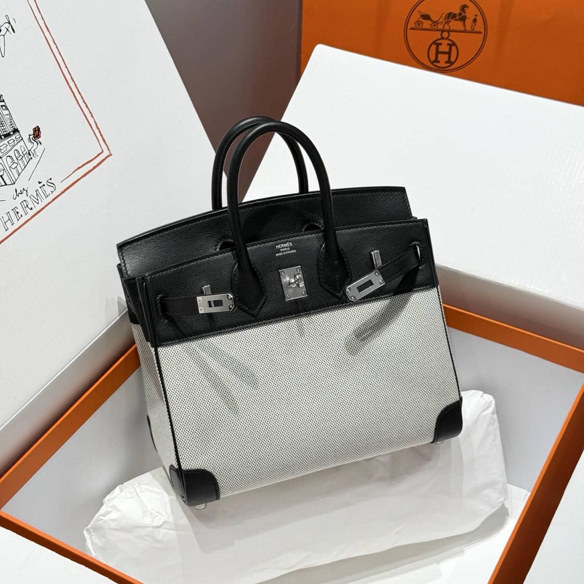 Birkin Canvas-Leather Mix-120